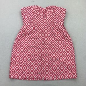 Wyatt Collection Womens Strapless Dress Pink White Diamond Jacquard Zip 8 New